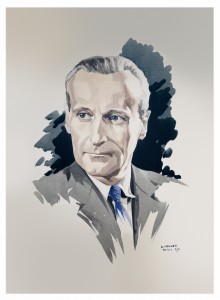 Portrait de Robert Mallet-Stevens par son ami architecte Édouard Menkes.